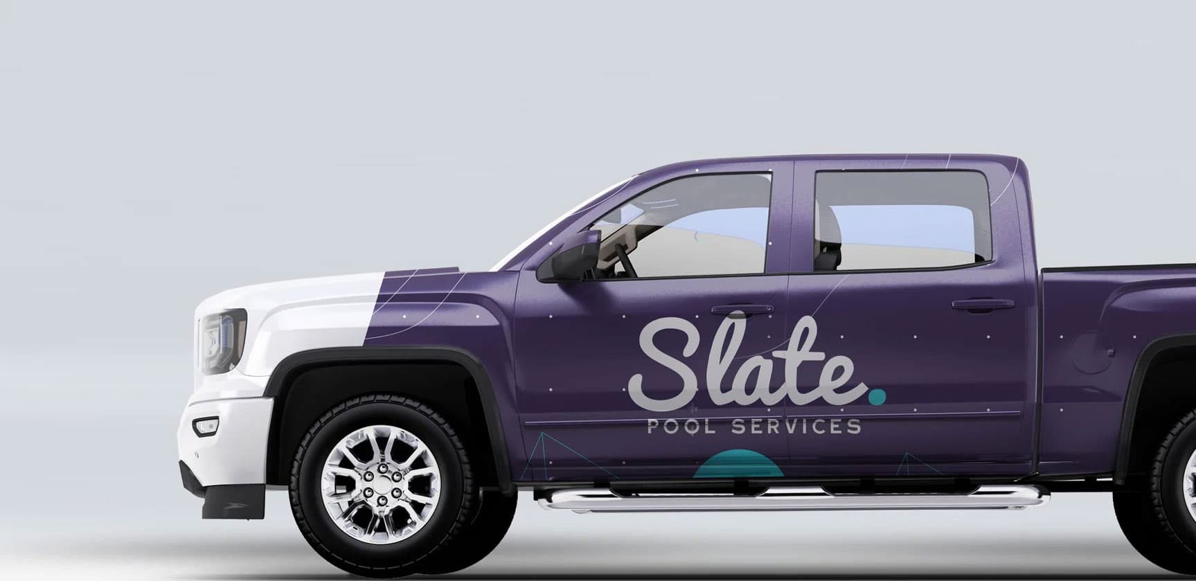 Slate Pool Services wrapped service truck